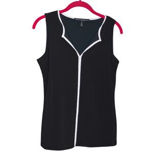 White House Black Market Size XS V-Neck Sleeveless Stretch Jersey Knit Shell Top